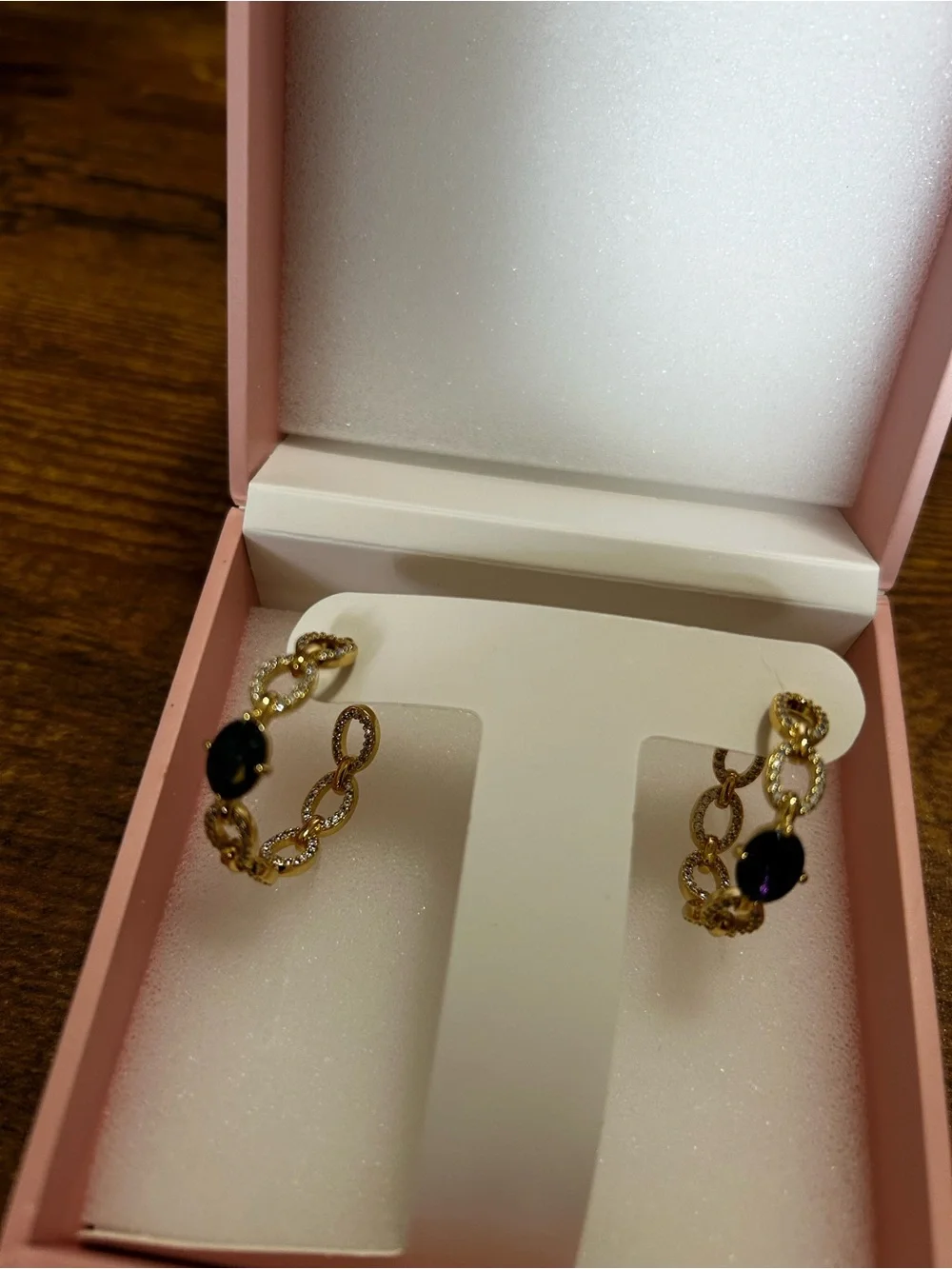 Bomb Party Summer Jewel Candy “This Is Your Moment” Gold Hoop Earrings - Picture 2 of 3